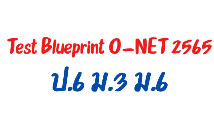 Test Blueprint O-NET 2565 ป.6 ม.3 ม.6 รูปแบบข้อสอบ และจำนวนข้อสอบในแต่ละรายวิชา (Test Blueprint) ปีการศึกษา 2565